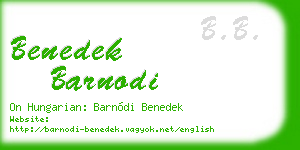 benedek barnodi business card