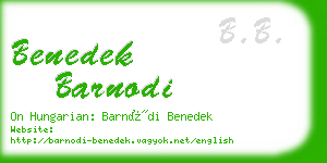 benedek barnodi business card